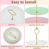 Unique Bargains 3 Tier Dessert Cupcake Stand Wave Style with Tiered Serving Tray for Donuts Fruits White Pink Gree - 4 of 4