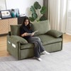 NicBex 65 Inch Corduroy Convertible Sleeper Sofa Bed with 2 Pillows,Pullout Bed and Side Pockets for Small Spaces,Living Room,Apartment - 2 of 4