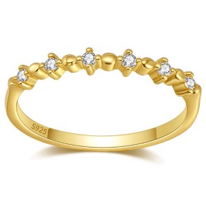 Elara Half Eternity Ring for Women Sterling Silver CZ Anniversary Wedding Band Stackable by Ginger Lyne - 1 of 4