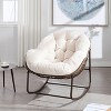 Outdoor Rattan Rocking Chair,Padded Cushion Rocker Recliner Chair Outdoor for Front Porch - 2 of 4