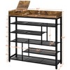 Yaheetech 6-Tier Shoes Rack Shelf Organizer Entryway Shoes Shelf with Storage Box, Rustic Brown - 3 of 4