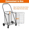 SEVOBAL Dollies Foldable Grocery Cart with Front Door Shopping Trolley, Swivel Wheels for Easy Maneuvering Groceries, Laundry, Black, 43"*20"*2.7" - 4 of 4