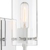 Possini Euro Design Modern Wall Light Sconces Set of 2 Chrome Hardwired 5" Fixture Clear Glass Shade for Bedroom Bathroom Vanity Living Room House - 3 of 4