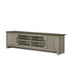 68.5" Particle Board TV Stand with 4 Shelves, 2 Cabinet Doors, and Walnut Finish Tabletop for Living Room and Bedroom - 2 of 4