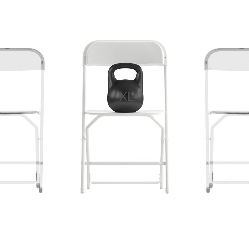Emma and Oliver 4 Pack of All-Weather, Extra Wide Contoured Plastic Folding Chairs with Metal Frame and 650 lb. Static Weight Capacity, 1 of 18