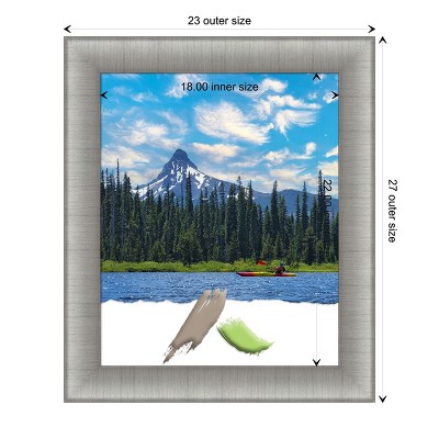 Elegant Brushed Pewter Rectangular Wall Picture Frame