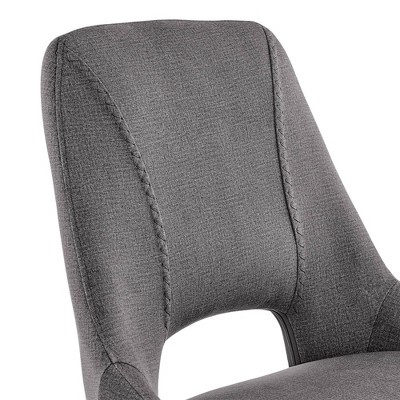Lexi High-Back Gray Velvet Upholstered Side Chair with Metal Frame
