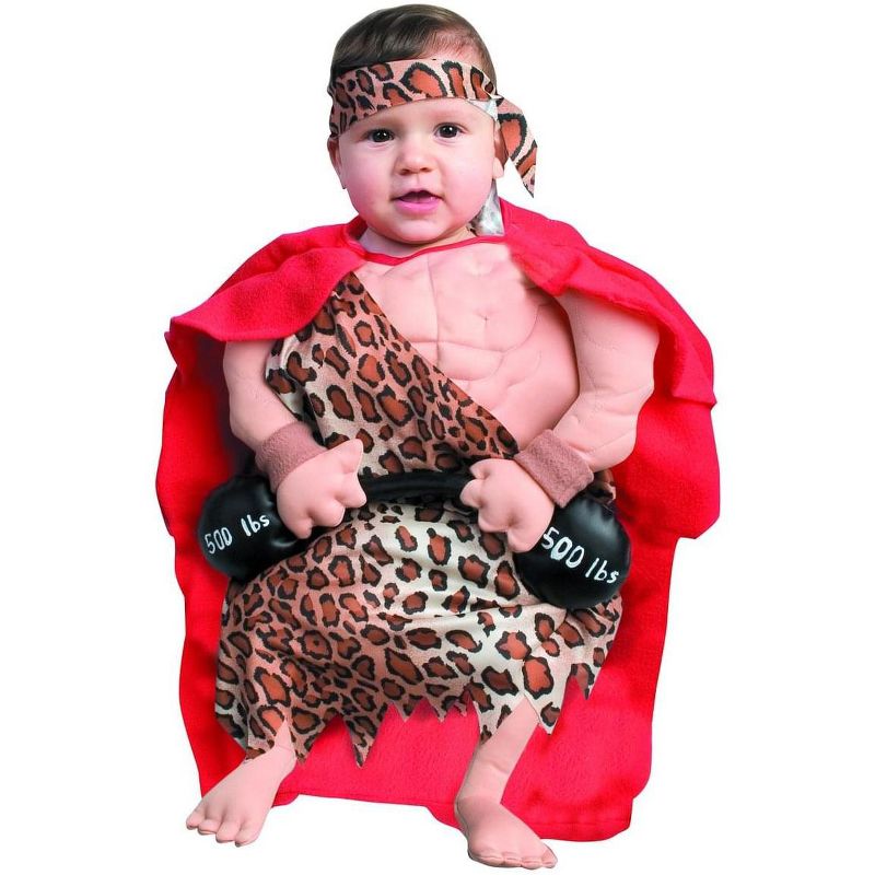 Mini Muscle Man Costume Baby Bunting, 1 of 2