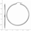 Black Bow Jewelry 2.5mm, 14k White Gold Classic Round Hoop Earrings, 55mm (2 1/8 Inch) - 3 of 4