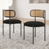 Sapphtopaz Modern Dining Chairs with Rattan Backrest Upholstered Dining Room Chair with Metal Legs Kitchen Chair for Dining Room - 2 of 4