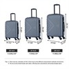 BEAFUP Set of 3  Luggage Sets ABS Lightweight Suitcase with Two Hooks, Spinner Wheels, TSA Lock, (20/24/28) - 3 of 4