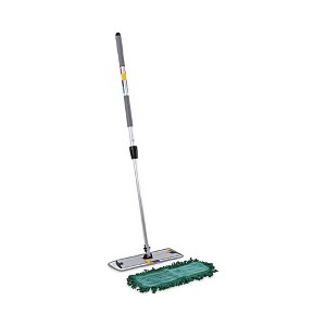 Boardwalk Microfiber Cleaning Kit, 18" Wide Blue/Green Microfiber Head, 35" to 60" Gray Aluminum Handle - 1 of 4