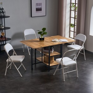 DOMETOUR 4pcs Elegant Foldable Iron & PVC Chairs for Convention & Exhibition White - 1 of 4