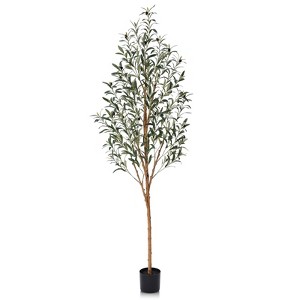 DR.Planzen 5-7FT Artificial New Style Olive Plants with Realistic Leaves and Natural Trunk, Silk Fake Potted Tree for Office Home Decor - 1 of 4