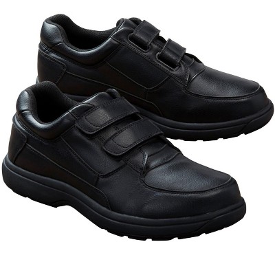 12 Pairs Men's Velcro Strap Sneaker Black Color Size 8-12 - Men's