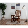 Gift Mark Mission Style Adult Rocking Chair with Brown Faux Leather Seat - 2 of 4