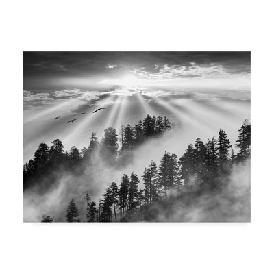 Smoky Mountain Sunrise Black and White Canvas Landscape Art