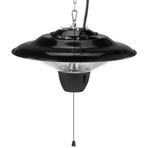 VEVOR Hanging Patio Heater, 1500W Electric Space Infrared Heater, IP34 Protection with 23.6 inch Pull Cord & Adjustable Chain, for Porch,Patio,Black - 1 of 4