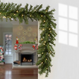 National Tree Company 9' Prelit Norwood Fir Artificial Garland with 50 Clear Lights 225 Tips - 1 of 4