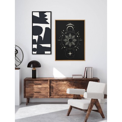 Mystical Moon Stars Boho Night Sky Astrology Canvas Art, 28" x 38"