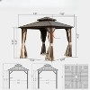 VisioGear Canopies and Gazebos, Gazebo with Double Roof Canopy, Gazebo Pavilion for Patio and Backyard, Brown, 93.72"*93.72"*108.24" - 2 of 4