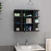 FONTOI Medicine Cabinet Bathroom Organizers Storage Cabinet with Mirror 6 External Shelves 3 Interior Shelves for Kitchen, Black, 7.48"* 23.62"*19.68" - 2 of 4