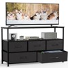 SEVOBAL Utility Storage Cabinets 5 Dressers Fabric Storage Tower, Wooden Top for Kid Room, Closet, Entryway, Nursery, Black, 39.3"*11.8"*31.8" - 2 of 4