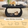 Vynxaria Black Modern Cloud Coffee Table - Cream Style Irregular Accent Table - 4 of 4