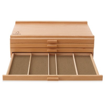 Beechwood 4-Drawer Artist Storage Box for Art Supplies