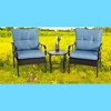 Mshliw 3-Piece Outdoor Wicker Furniture Set with Cushions and Coffee Table – Modern Rattan Chair Set for Patio, Garden, or Poolside - 2 of 4