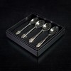 Stainless Steel Tea Spoon with Rose Patten on The Top, Set of 4 - 2 of 2
