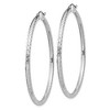 Black Bow Jewelry 2.25mm Diamond Cut, Polished Sterling Silver Hoops - 50mm (1 7/8 Inch) - image 2 of 4