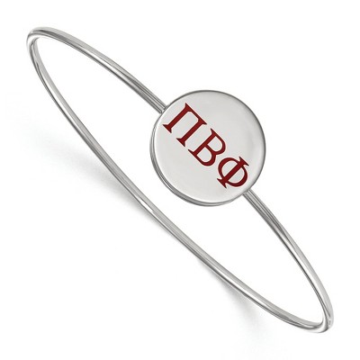 Black Bow Jewelry Sterling Silver Pi Beta Phi Greek Life Bangle Bracelet 7 Inch