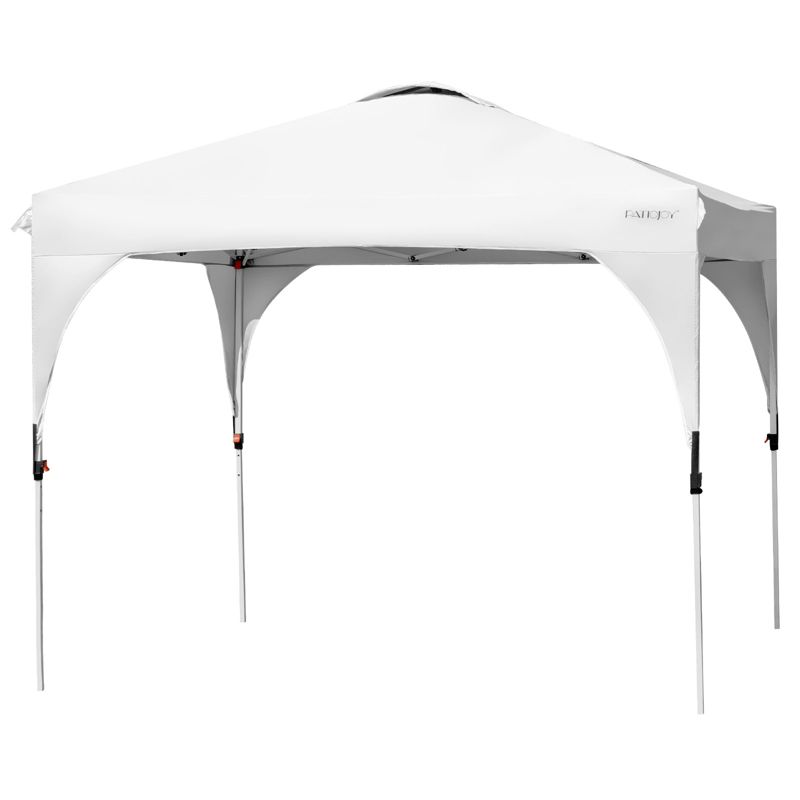 Tangkula Pop-up Canopy Tent 10’ x 10’ Height Adjustable Commercial Instant Canopy w/ Portable Roller Bag Blue/ White/ Grey, 1 of 11