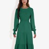 Anna-Kaci Women's Long Sleeve Smocked Maxi Dress with Tiered Skirt and Elegant Crew Neck Design for Stylish Casual Wear - 4 of 4