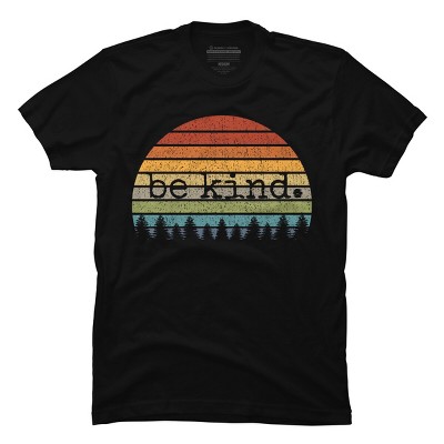 Men's Design By Humans Uplifting Retro Sun Vintage Be Kind Happy Positive Gift By cssdru T-Shirt