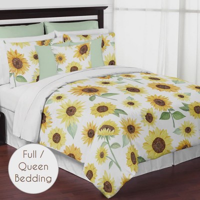 Sunflower Yellow Green and White Floral Window Valance