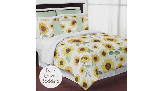 Sweet Jojo Designs Girl Baby Fitted Mini Crib Sheet Sunflower Yellow Green and Taupe, 2 of 6, play video