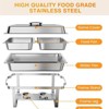 Stainless Steel Chafing Dishes for Buffet - Rectangular Buffet Servers with Lids, Ideal for Catering, Parties, Dinners & Kitchen Use, Silver - 2 of 4