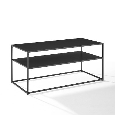 Braxton Matte Black Metal and Wood Rectangular Nesting Coffee Table