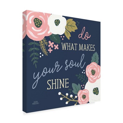 Trademark Fine Art -Laura Marshall 'Wildflower Daydreams Vii Navy Soul' Canvas Art