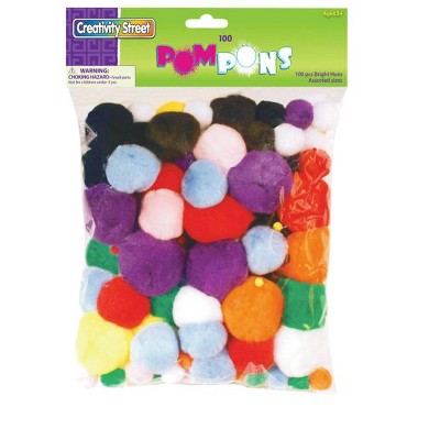 Creativity Street Pom Pons, Assorted Sizes and Colors, pk of 100
