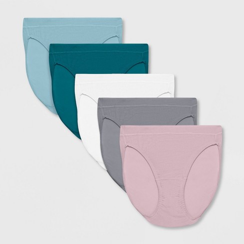 Hanes Women's 6pk Hi-cut Underwear Pp43wb - Blue/purple/white 8 : Target