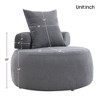 Garvee 32" Modern Round Chair with Pillow Soft Skin-Friendly Chenille Fabric Leisure Chair for Living Room Bedroom Home Office Light Gray - 3 of 4
