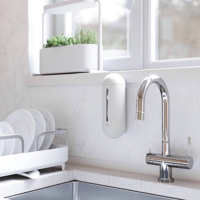 White Wall-Mounted Soft-Touch Soap Dispenser