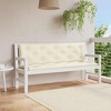 vidaXL Indoor/Outdoor Bench Cushions 2 pcs, Non-slip, Water-Repellent, Cream White 59.1"x19.7"x2.8" - 2 of 4