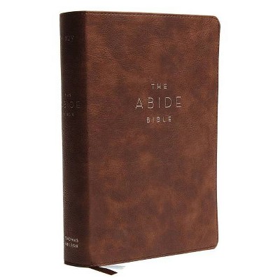 NKJV, Abide Bible, Leathersoft, Brown, Red Letter Edition, Comfort Print - by  Thomas Nelson (Leather Bound)