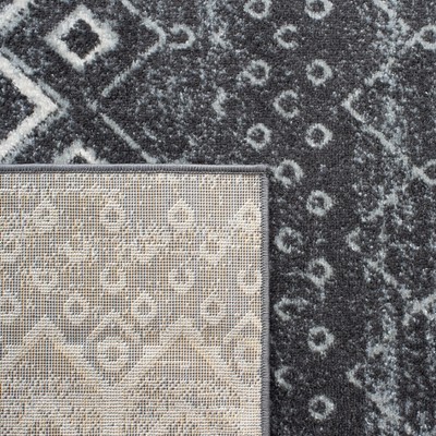 Amsterdam Dark Grey and Light Grey Geometric Runner Rug
