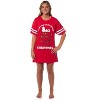 Peanuts Women's Christmas Distressed Snoopy Nightgown Pajama Shirt Dress Red - 2 of 4