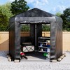 AMERLIFE Black Pentagonal Storage Shed, 6.3 FT Side with PVC Windows, Mesh & PE Storage Pockets, Top Hooks - 2 of 4